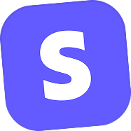 White letter S on a purple rounded tile.